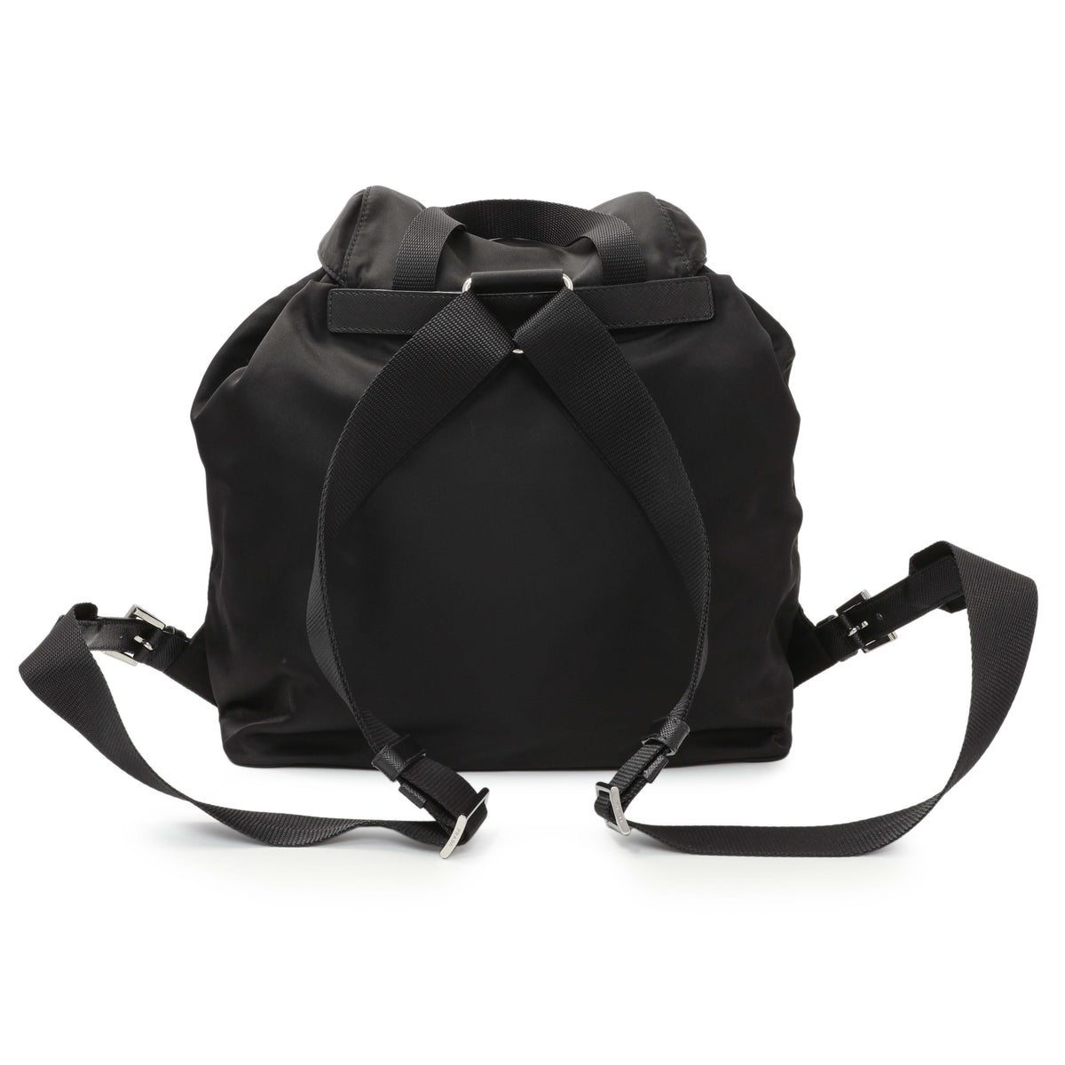 Prada Black Re-Nylon Vela Saffiano Small Backpack Handbags Prada