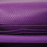 Gucci Purple Pebbled Calfskin Large Soho Continental Wallet