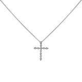 14K White Gold 0.42 Carat Diamond Cross Pendant