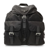 Prada Black Re-Nylon Vela Saffiano Small Backpack Handbags Prada