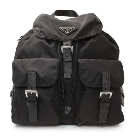 Prada Black Re-Nylon Vela Saffiano Small Backpack Handbags Prada