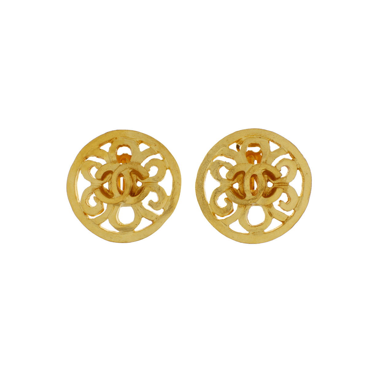 Chanel Gold CC Clip On Earrings Designer Jewellery Chanel