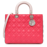 Christian Dior Lambskin Cannage Tri Color Large Lady Dior Handbags Christian Dior