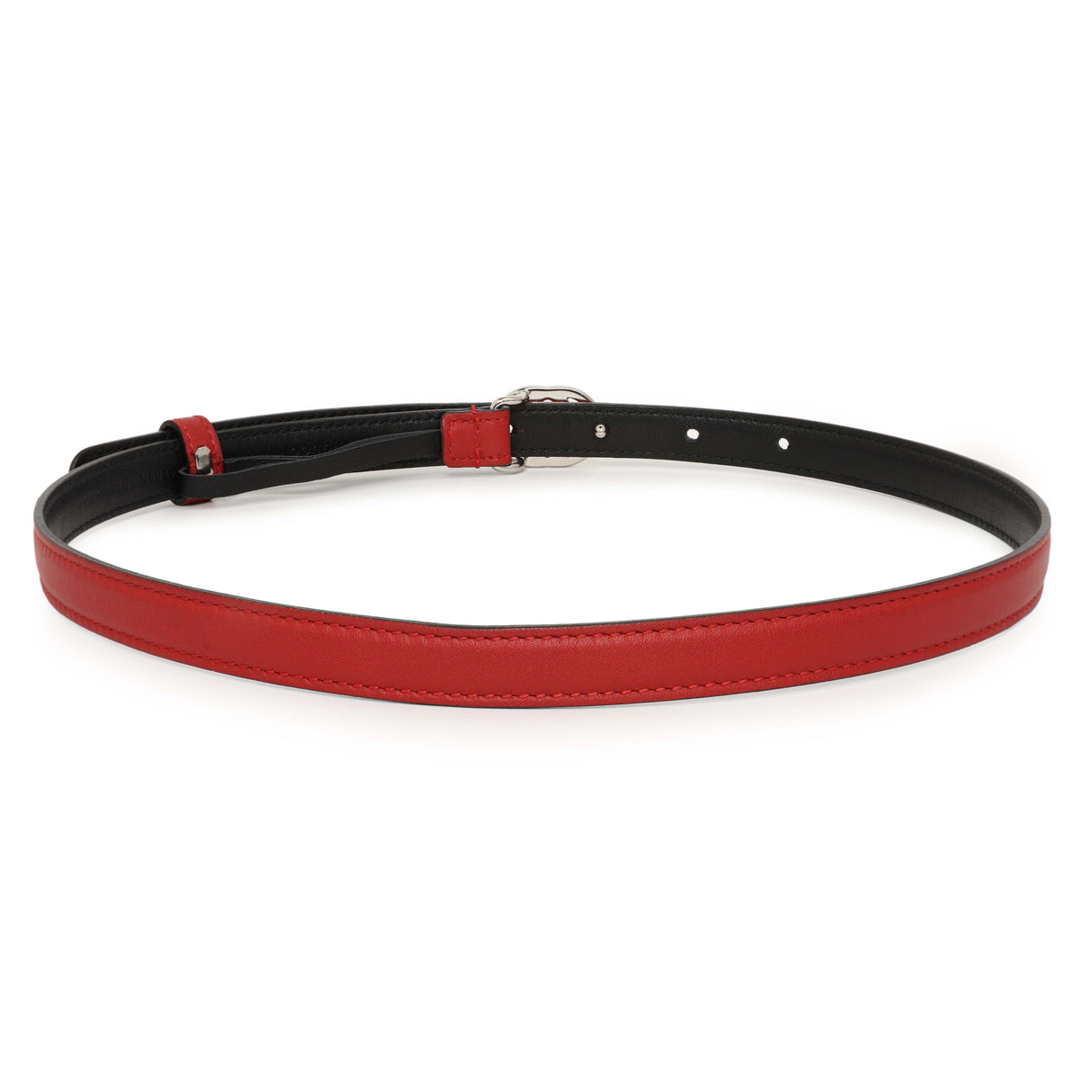 Gucci Red Calfskin Interlocking G 15mm Belt