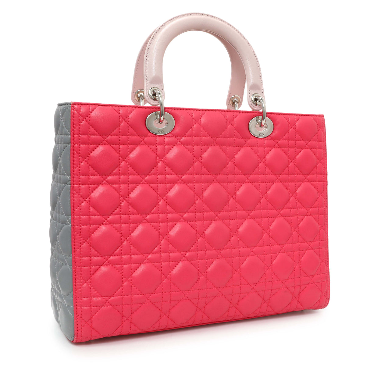 Christian Dior Lambskin Cannage Tri Color Large Lady Dior Handbags Christian Dior