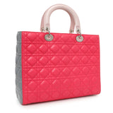 Christian Dior Lambskin Cannage Tri Color Large Lady Dior Handbags Christian Dior