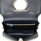 Salvatore Ferragamo Navy Calfskin Vela Crossbody Bag