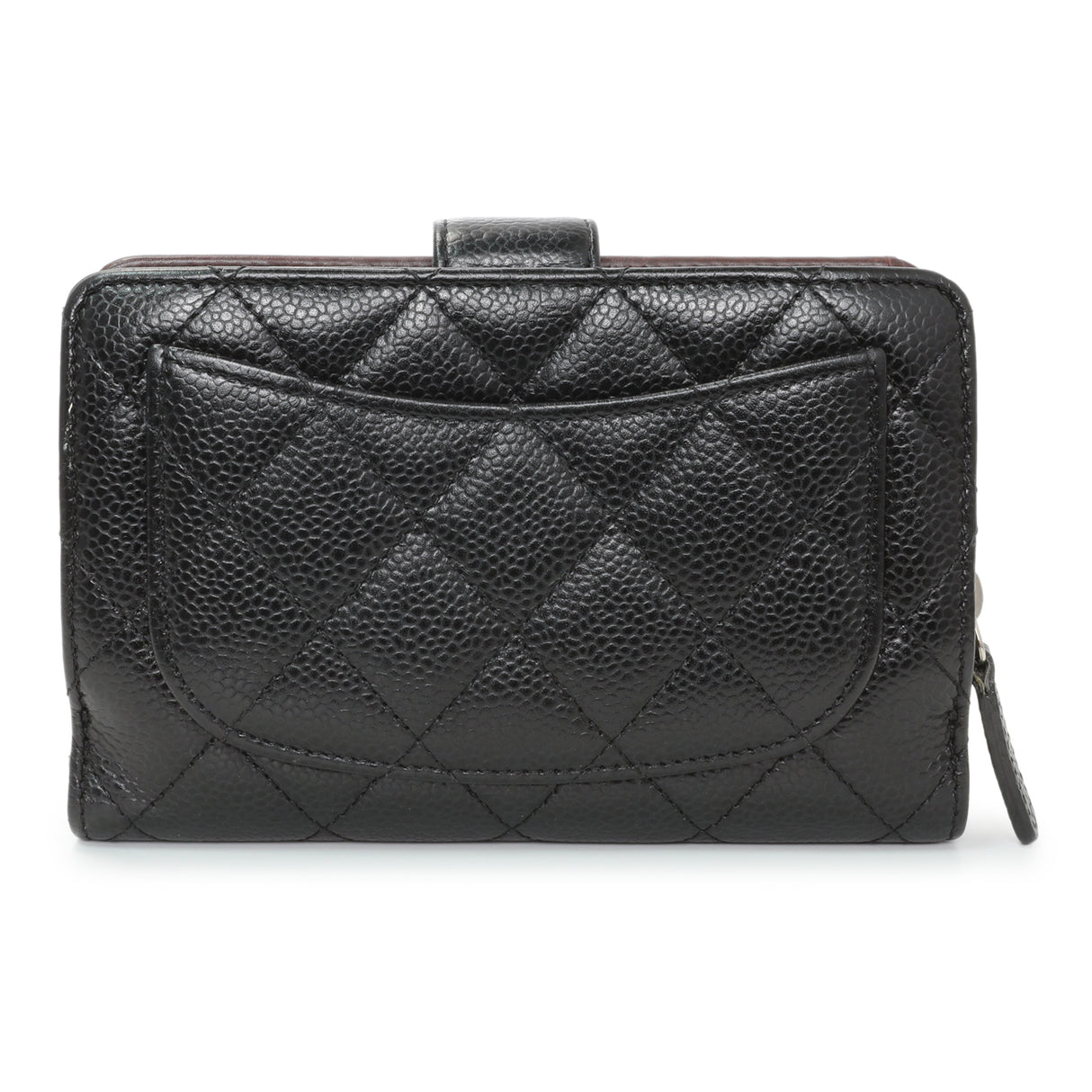 Chanel Black Caviar Quilted CC French Wallet Accessories Chanel