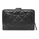 Chanel Black Caviar Quilted CC French Wallet Accessories Chanel
