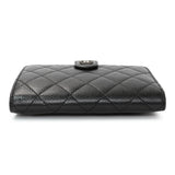 Chanel Black Caviar Quilted CC French Wallet Accessories Chanel