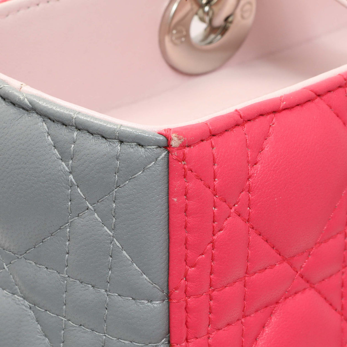 Christian Dior Lambskin Cannage Tri Color Large Lady Dior Handbags Christian Dior