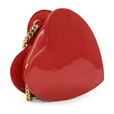 Saint Laurent Red Patent Mini Heart Chain Bag
