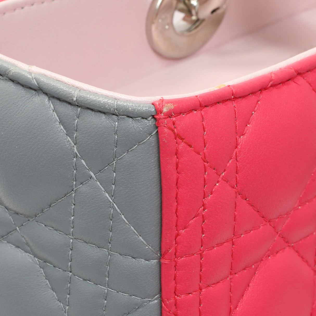 Christian Dior Lambskin Cannage Tri Color Large Lady Dior Handbags Christian Dior