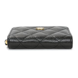 Chanel Black Caviar Quilted Zip Coin Purse Accessories Chanel