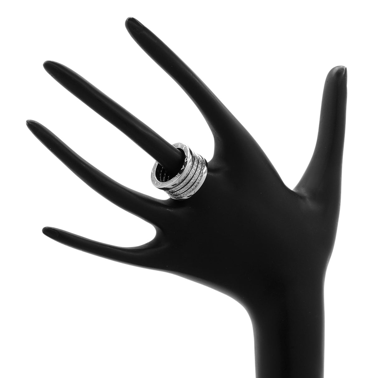 Bulgari 18K White Gold Diamond B.Zero1 20th Anniversary Edition Ring Designer Jewellery Bulgari