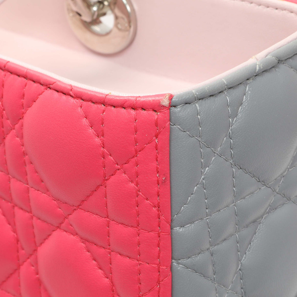 Christian Dior Lambskin Cannage Tri Color Large Lady Dior Handbags Christian Dior