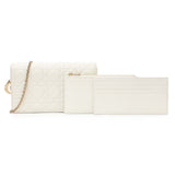 Christian Dior White Lambskin Cannage Lady Dior Pouch with Chain Handbags Christian Dior