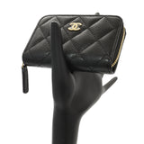 Chanel Black Caviar Quilted Zip Coin Purse Accessories Chanel