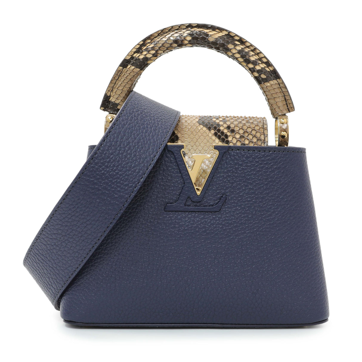 Louis Vuitton Blue Taurillon Python Mini Capucines Handbags Louis Vuitton