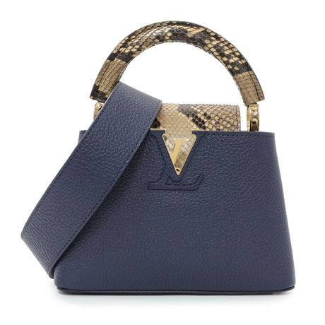 Louis Vuitton Blue Taurillon Python Mini Capucines Handbags Louis Vuitton