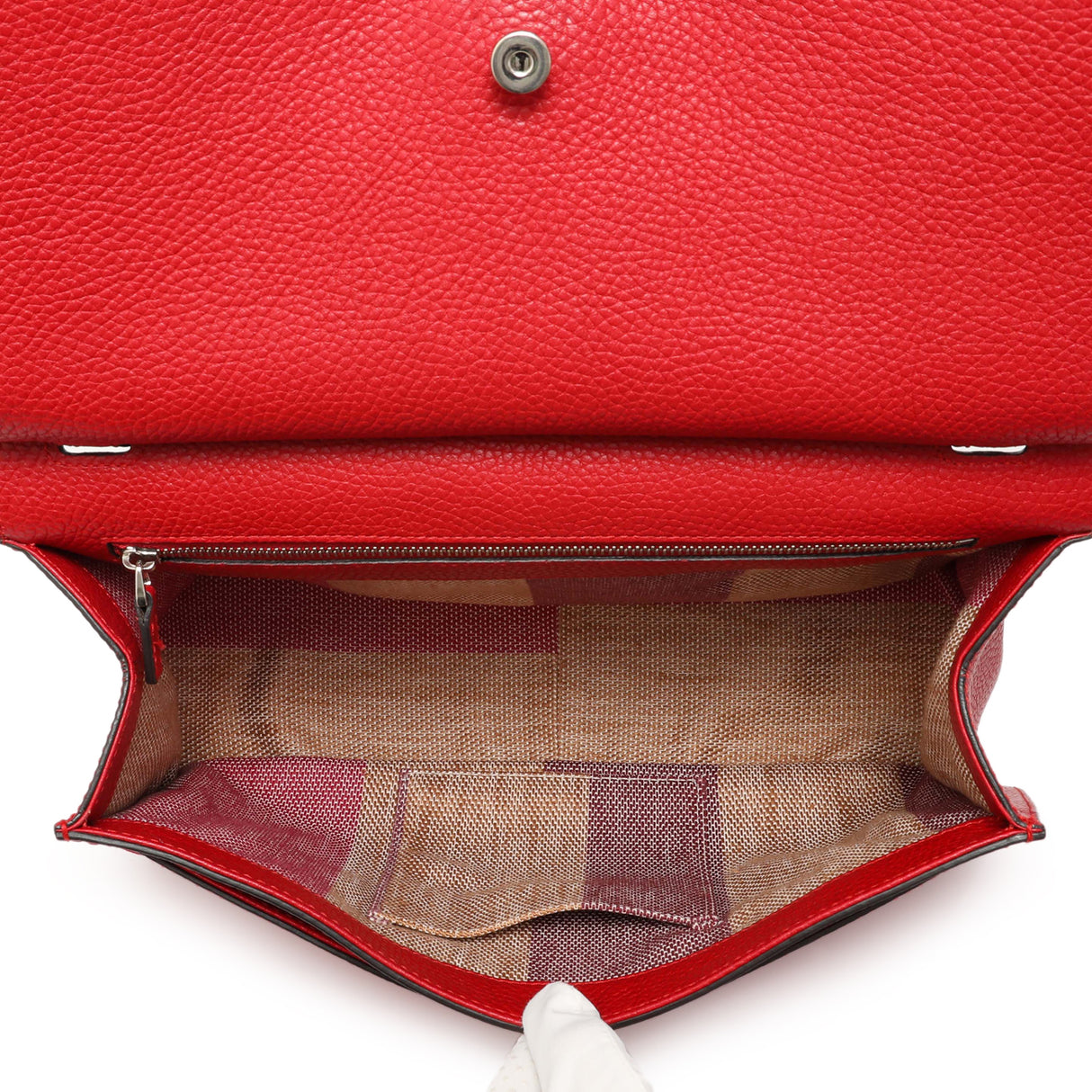 Gucci Hibiscus Red Calfskin Bamboo Daily Flap