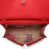 Gucci Hibiscus Red Calfskin Bamboo Daily Flap