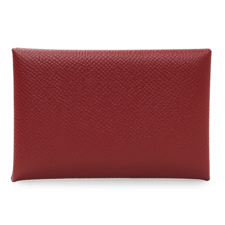 Hermes Burgundy Epsom Calvi Card Case Accessories Hermes
