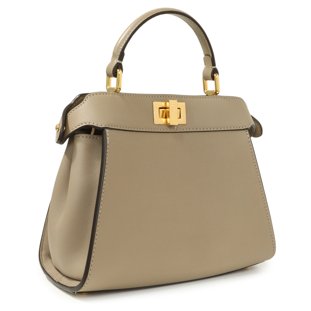 Fendi Grey Nappa Pocket Mini Peekaboo Iconic Satchel