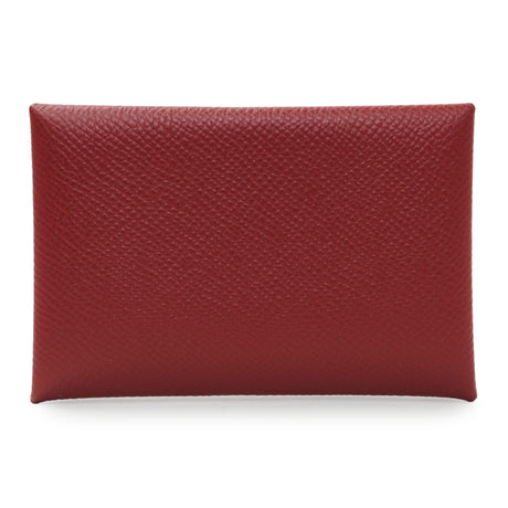 Hermes Burgundy Epsom Calvi Card Case Accessories Hermes