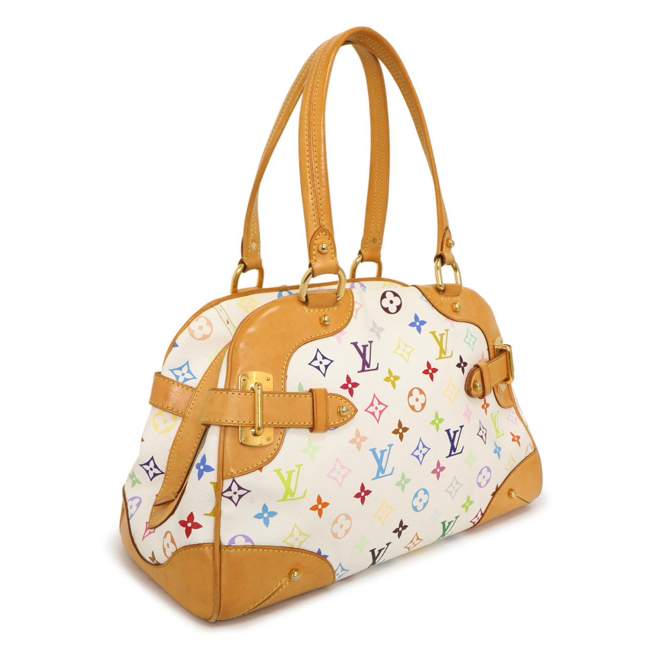 Louis Vuitton ホワイト・マルチカラー ミュール Louis Vuitton White Multicolor Monogram Claudia – Modaselle
