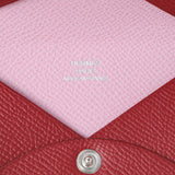 Hermes Burgundy Epsom Calvi Card Case Accessories Hermes