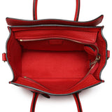 Celine Red Drummed Calfskin Nano Luggage Handbags Celine