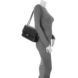 Chanel Black Quilted Caviar Jumbo Double Flap