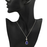 18K White Gold 10.80 Carat Tanzanite Diamond Pendant