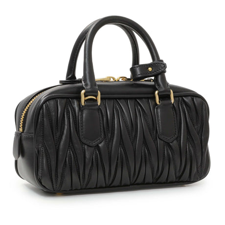 Miu Miu Black Nappa Leather Arcadie Matelasse Bag Handbags Miu Miu