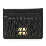 Miu Miu Black Nappa Matelasse Card Case Accessories Miu Miu