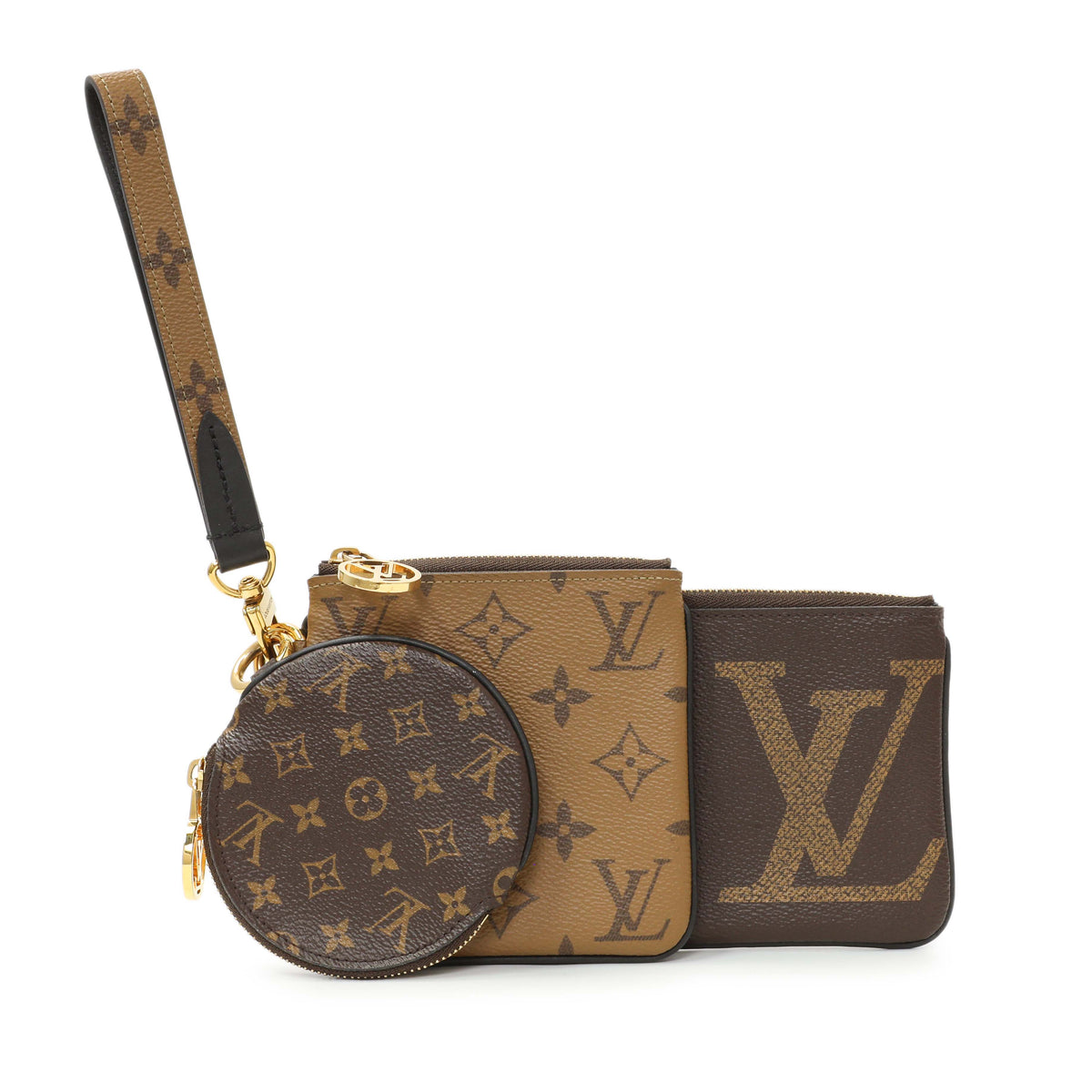 Louis Vuitton Reverse Monogram Giant Trio Pouch Handbags Louis Vuitton