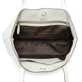 Prada White Vitello Daino Pocket Shopping Tote Handbags Prada