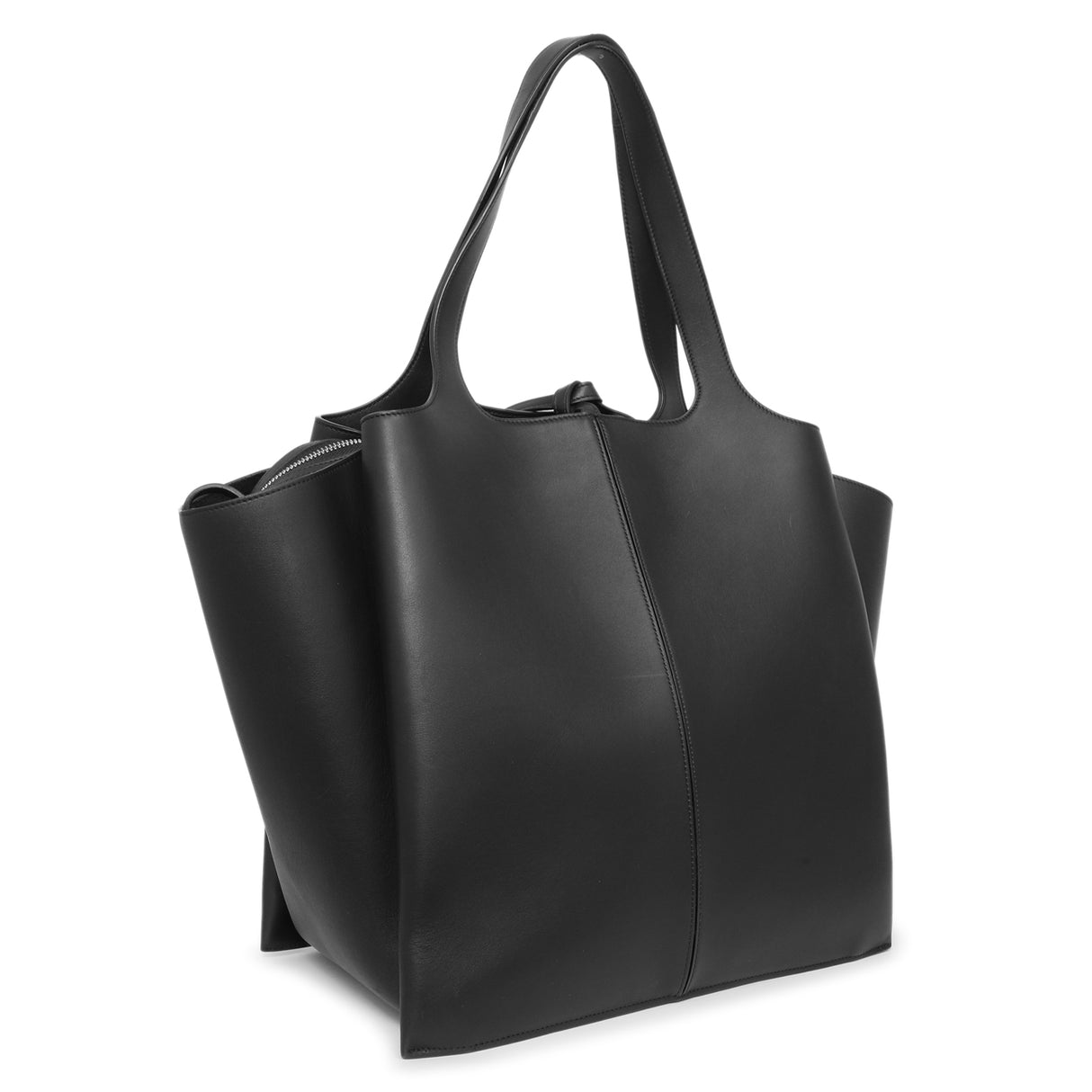 Celine Black Calfskin Vertical Tri-Fold Bag