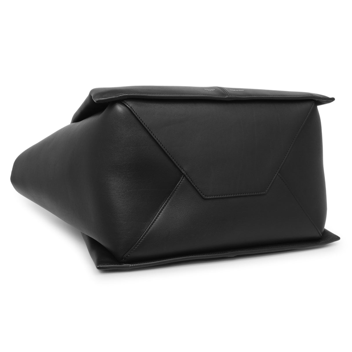 Celine Black Calfskin Vertical Tri-Fold Bag