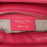 Christian Dior Pink Lambskin Cannage Medium Lady Dior