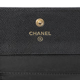 Chanel Black Caviar Quilted Compact Boy Wallet Accessories Chanel