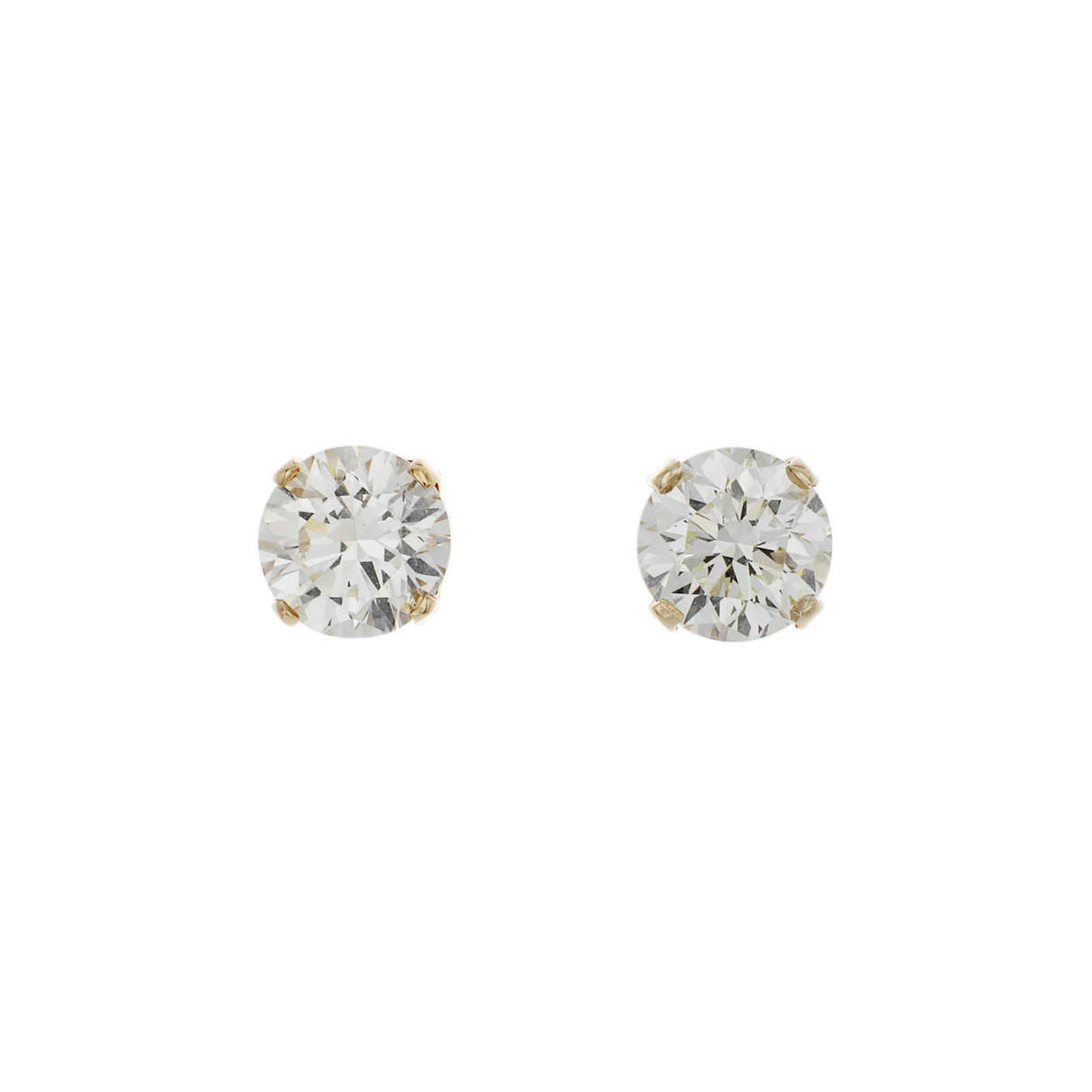 18K Yellow Gold 1.60 Carat Diamond Stud Earrings