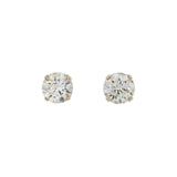 18K Yellow Gold 1.60 Carat Diamond Stud Earrings