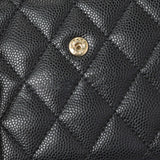 Chanel Black Caviar Quilted Compact Boy Wallet Accessories Chanel