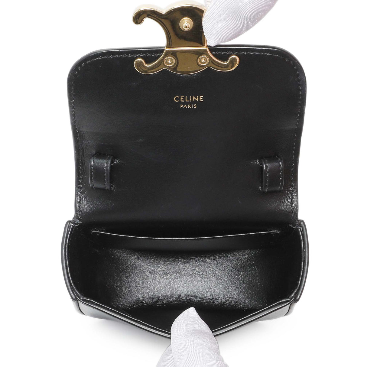 Celine Black Shiny Calfskin Mini Claude Handbags Celine