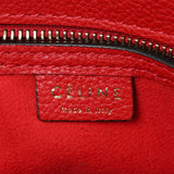 Celine Red Drummed Calfskin Nano Luggage Handbags Celine