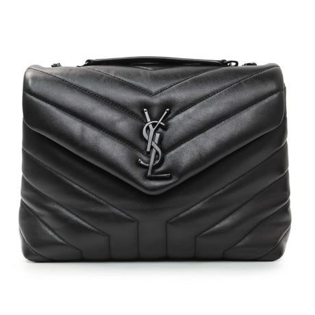 Saint Laurent Black Calfskin Y Quilted Monogram Small Loulou Chain Satchel Handbags Saint Laurent
