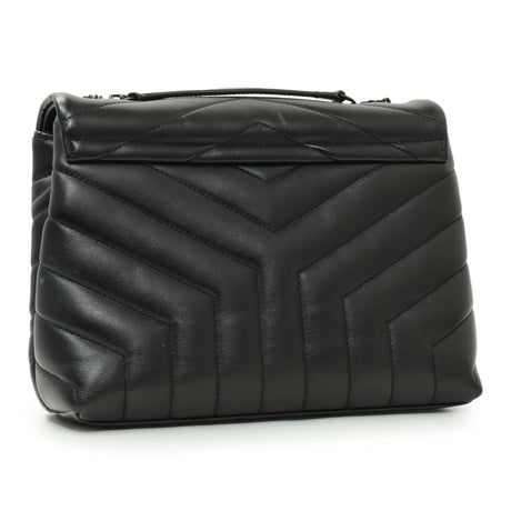 Saint Laurent Black Calfskin Y Quilted Monogram Small Loulou Chain Satchel Handbags Saint Laurent