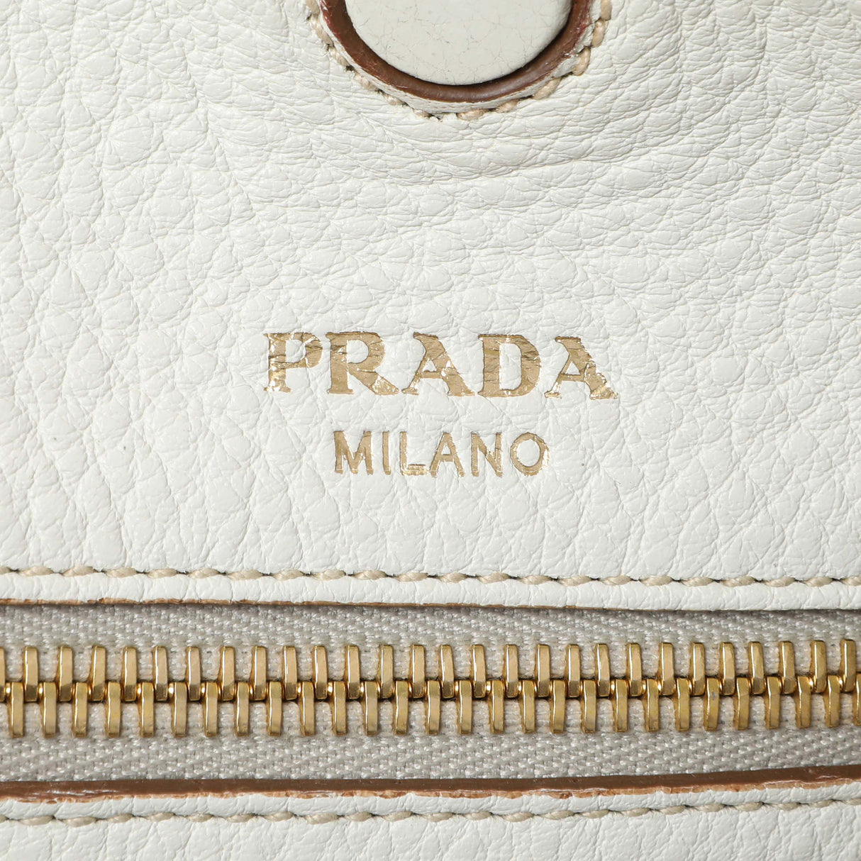 Prada White Vitello Daino Pocket Shopping Tote Handbags Prada